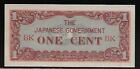 Burma Japanese Invasion Money 1 Cent 1940's BK Block