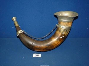 Bone and White Metal Post Horn - Picture 1 of 2