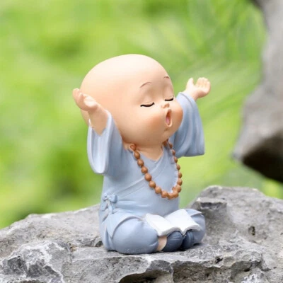 Linda Estatua de Buda Monje Kung Fu Resina Arte Artesanía Estatuilla Adorno Hogar Foto 1 de 4