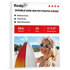 Koala Double Sided Matte Photo Paper 66lb 11 x17 Heavy Weight for Inkjet Printer