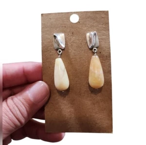 Vintage Jay King DTR 925 Baltic Amber Drop Earrings 1.5" - Picture 1 of 2