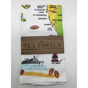 Miami Souvenirs Florida Karte Geschirrtuch Neu in Verpackung - Bild 1 von 5