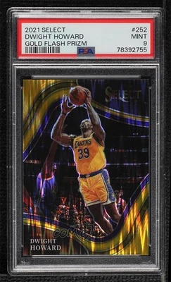 2021 Panini Select Courtside Gold Flash Prizm /10 Dwight Howard PSA 9 MINT HOF - Image 1 of 2