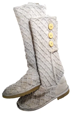UGG Australia Lattice Cardy Boots, Tall Gray 3066 Womens Size 8 - Image 1 of 4