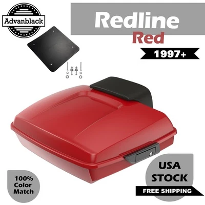 Redline Red Razor Tour Pack Trunk Fits 1997+ Harley Street Road King Glide - Image 1 of 4