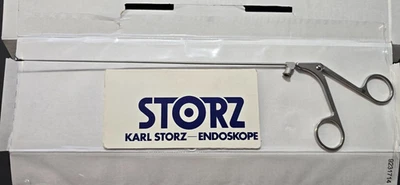 Karl Storz Surgical Laryngeal Grasping Forceps Curved 23cm - Image 1 of 4