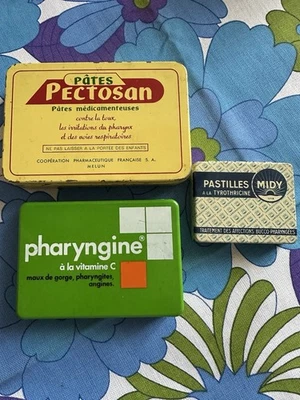 Lot 3 Boîtes anciennes pastilles Midy pâtes pectosan pharyngine - Photo 1/4
