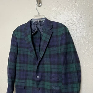 Polo Ralph Lauren Blazer Uomo 40R Verde Plaid Vestibilità Personalizzata Lana Cashmere Vintage - Foto 1 di 20