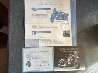 CERTIFICADO DE AUTENTICIDAD FRANKLIN COMO NUEVO HARLEY DAVIDSON EL PRIMER NUDILLO Foto 1 de 4