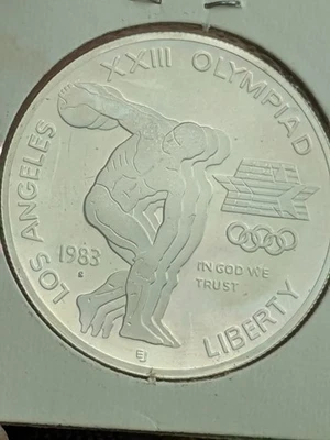 1983 S XXIII Olympic Coin - 90% Silver - Los Angeles CA  - Image 1 of 4
