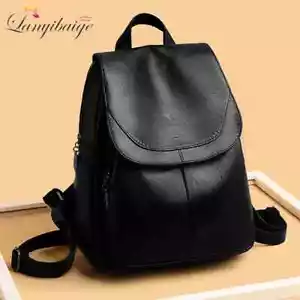 Anti-Diebstahl weicher Leder Rucksack Damen Vintage Schultertasche Damen hohe Kapazität - Bild 1 von 10