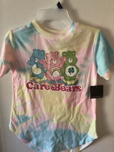 Care Bears Womens Tie-dye Tee Shirt Grayson Social Roller Skates Cartoon 80's - Picture 1 of 2
