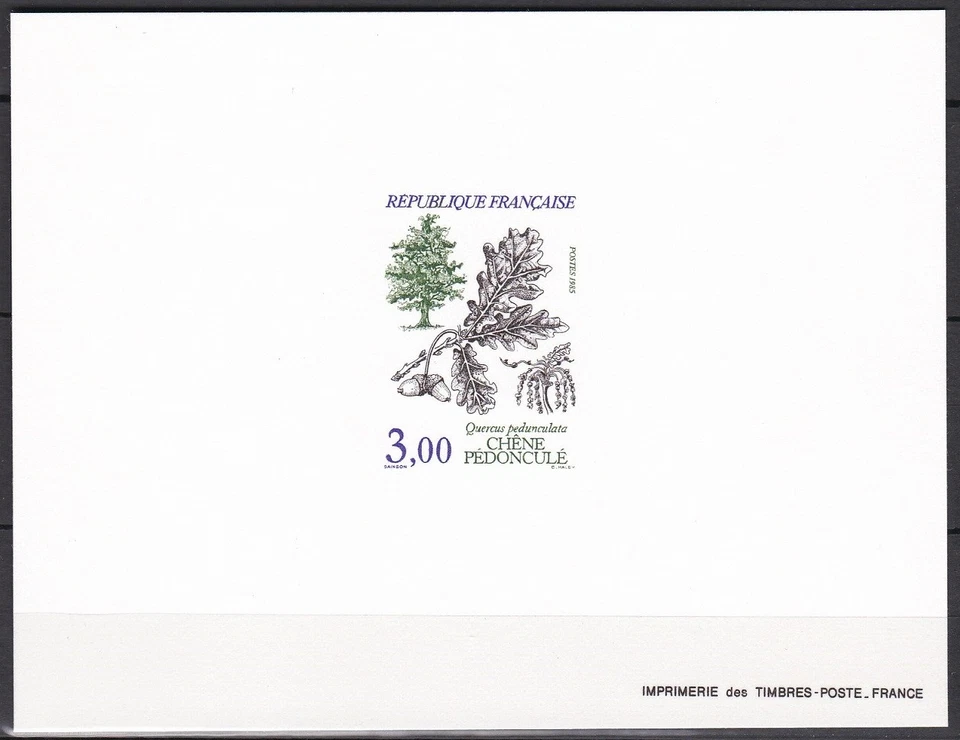 France Sc1986 Tree, Oak, Leaves, Fruit, Deluxe Proof - Image 1 of 1