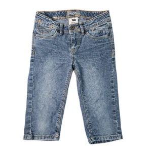 Levi's Girls Denim Capris Jeans 7 Regular Medium Wash Adjustable Waist Stretch - Picture 1 of 9
