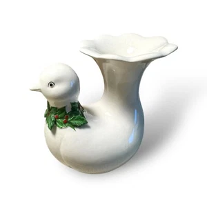 Vintage Fitz &Floyd White Dove Candle Holder Christmas 1978 - Picture 1 of 10