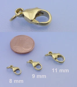 Echt 8 Kt. 333 GOLD Karabiner verschluss 8 -10  / 9-11 / 11-14 mm Länge mit öse  - Bild 1 von 4
