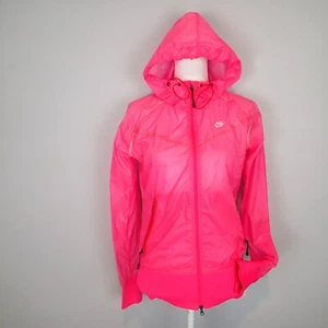 Bright Pink Nike Windbreaker Hooded Jacket sz m - Picture 1 of 20