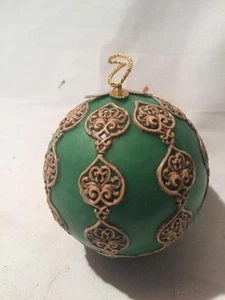 Hecho a Mano Antiguo De Colección Alemania Occidental CERA Árbol de Navidad VERDE Adorno Raro - Imagen 1 de 1