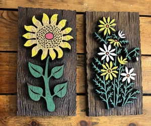 Vintage 1971 Krone kreative Blume Blumenschaum Relief Wand hängen Art Deco selten - Bild 1 von 14