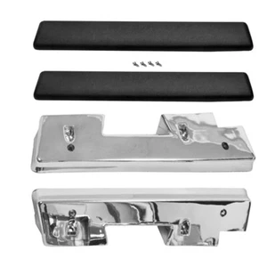 1962~1964 Chevy Impala Door Arm Rest Rubber Pad & Chrome Plastic Base 4 PCS Set - Bild 1 von 4