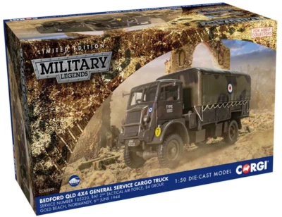 Corgi Bedford QLD 4X4 General Service Cargo Truck - RAF 1:50 Die-Cast CC60309 - Image 1 of 3