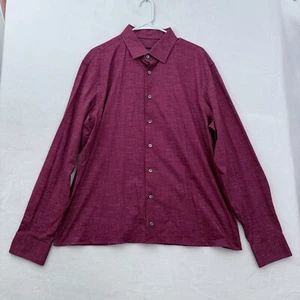 Bugatchi Shirt Mens XL Red Ooohcotton Tech 8 Way Stretch Business Casual - Picture 1 of 10