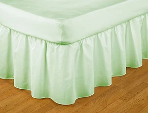 Frilled Easy Fit Valance Willow Green Single Bed Size 91cm x 191cm x 41cm Drop - Picture 1 of 3