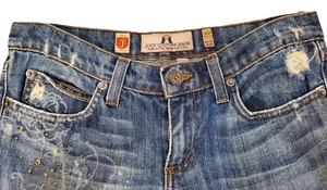 Vintage Juicy Couture Destressed Jeans with Crystal Embellishments. 100% Cotton - Picture 1 of 6