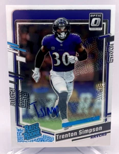 2023 Donruss Optic Trenton Simpson Rated Rookie Auto /199 Baltimore Ravens #209 - Picture 1 of 4
