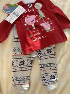 Baby Pjs Pyjamas upto 1 month, Peppa Pig, Christmas Santa Red RRP £9, brand new - Picture 1 of 5