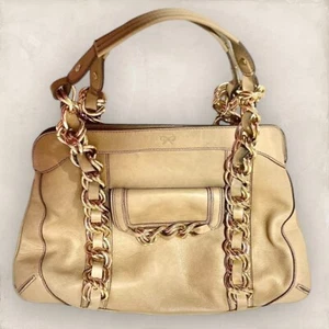 Anya Hindmarch Womens Cream Leather Chain Handbag - Picture 1 of 9