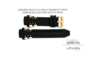 Auténtica correa de reloj Invicta S1 Rally Mammoth 38094 32MM negra silona Foto 1 de 3