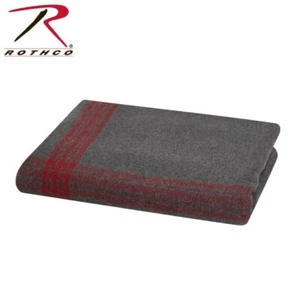 Rothco Striped Wool Blanket - Grey/Red - Picture 1 of 1