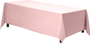 Gee Di Moda Rectangle Tablecloth - 90 x 132 Inch Pink Table Cloth for 6 Foot - Picture 1 of 5