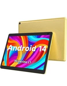 COOPERS Tablet 10 inch Android Tablets, Android 14 Tablet (YELLOW) - Picture 1 of 7