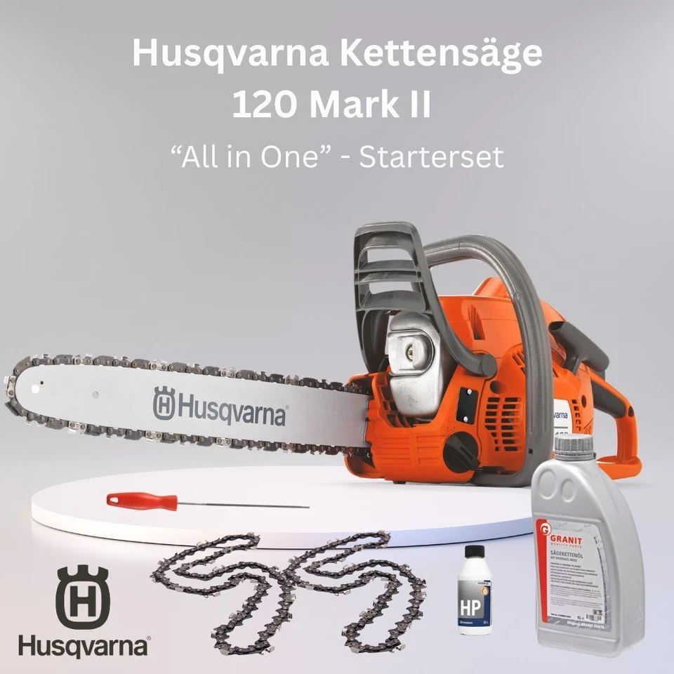 Benzinkettensäge/Motorsäge Husqvarna 120 Mark II  "All in One" - Bild 1 von 1