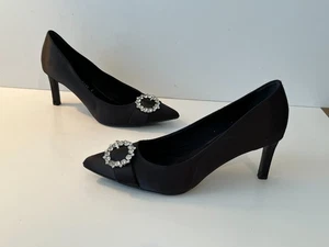 Anne Klein Iflex elegante High-Heel-Pumps Damen Strass verziert Satin 8,5 - Bild 1 von 13