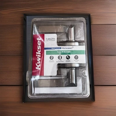 Kwikset Hollis Hall & Closet Palanca Puerta Manija Satinado Nickel 92001-618 Nuevo Foto 1 de 4