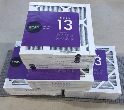 Simply Filters 12x12x1 MERV 13, AC Furnace HVAC Pleated Air Filter (24 Pack) - Image 1 of 4