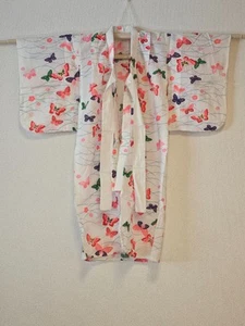 Japanese Kimono ~Youth ~ Bright Butterflies ~ US Seller/Fast Shipping! - Picture 1 of 6