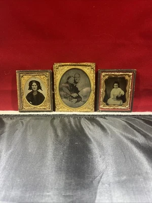 Lot Of 3 Antique Ambrotype & Tintype Photos - Image 1 of 4