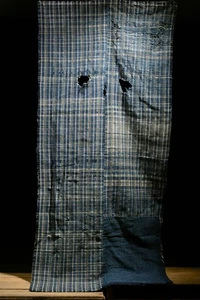 Japanese Fabric Cotton Vintage Kimono Antique Indigo Blue RANRU 59.8"/KHU60/270 - Picture 1 of 10