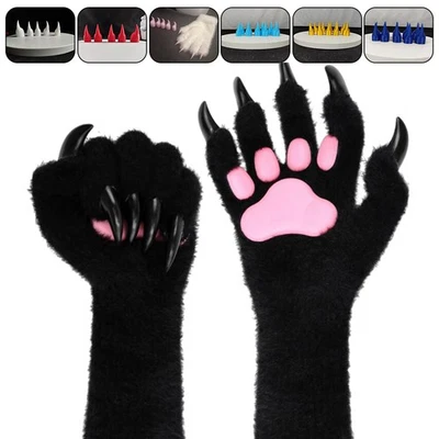 10 Pcs/set DIY Animal Fursuit Claws 3D Nails for Cosplay Costume Props - Image 1 of 4