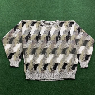 Suéter Abstracto 3D De Colección Para Hombres 2XL Gris 80S 90S Cosby Tejido Pesado Sudadera Foto 1 de 4