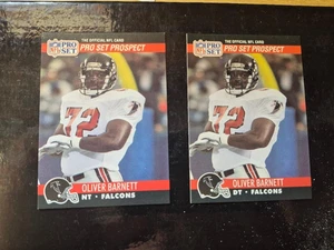(2) 1990 Pro Set OLIVER BARNETT "Position" Error & Corrected Football Cards #723 - Picture 1 of 2
