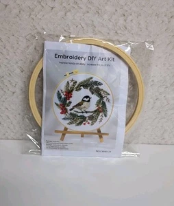 Winter Bird Embroidery DIY Art Kit Starter for Beginners NO. CXH0125 - Picture 1 of 6