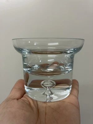 Krosno Votive Candle Holder Controlled Bubble Art Glass Modern Poland - Image 1 of 4