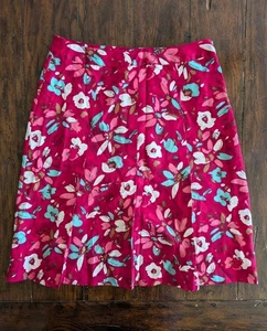 Falda Merona 6 100% SEDA Falda Floral Línea A Rosa Azul Blanco Preppy Y2K - Imagen 1 de 9