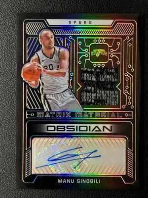 2021 Panini Obsidian Matrix Material Manu Ginobili Auto Patch 14/35#Z - Image 1 of 2