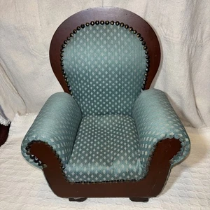 Silla de salón victoriana vintage Dayton Hudson verde tamaño 14"x12"x8" - Imagen 1 de 5